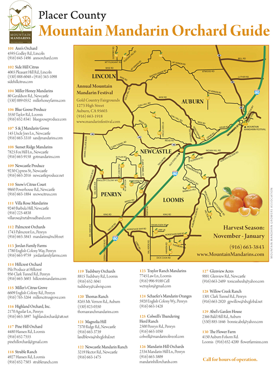 Mountain Mandarin Map and Growers Sierra FoodWineArt A lifestyle
